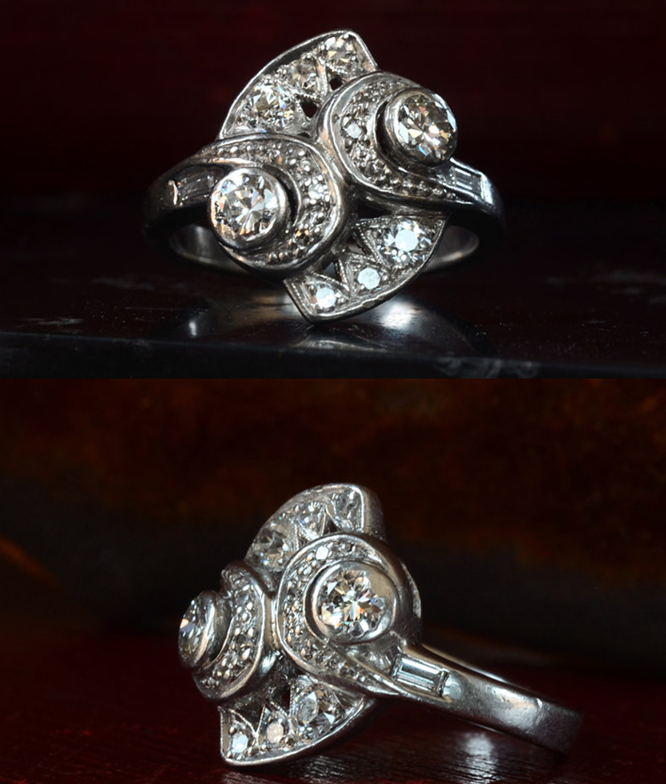A 1930s Art Deco Diamond Cocktail Ring
