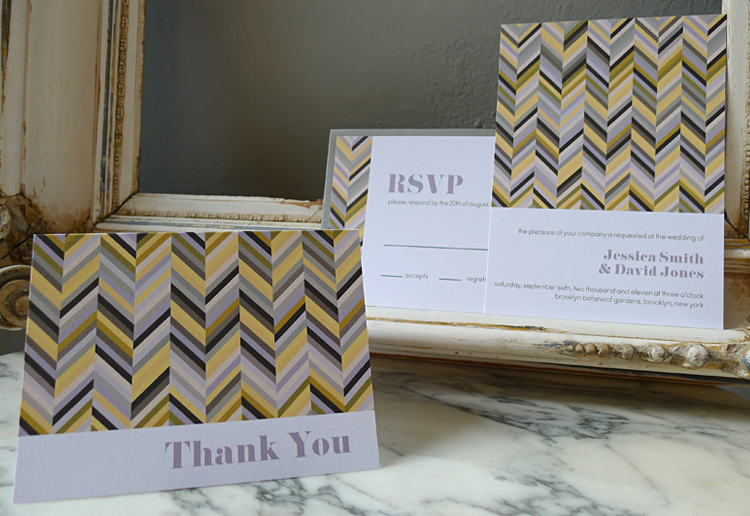 Our Multicolor Chevron Wedding Suite We can customize the text and colors